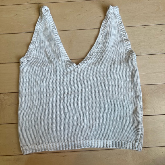 Cream Knit Crop top (size xsmall) - Picture 1 of 4